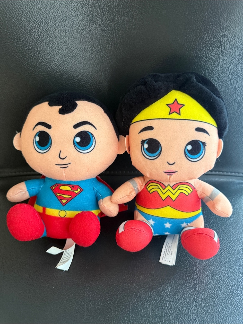 DC Comics Justice League chibi-style sitting plush toys made by The Toy Factory